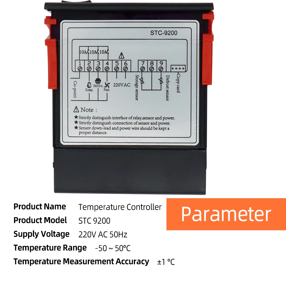 Controlador de temperatura de STC-9200, termostato Digital, microcontrolador, regulador, termorregulador de descongelación de refrigeración con alarma de ventilador - imagen 5