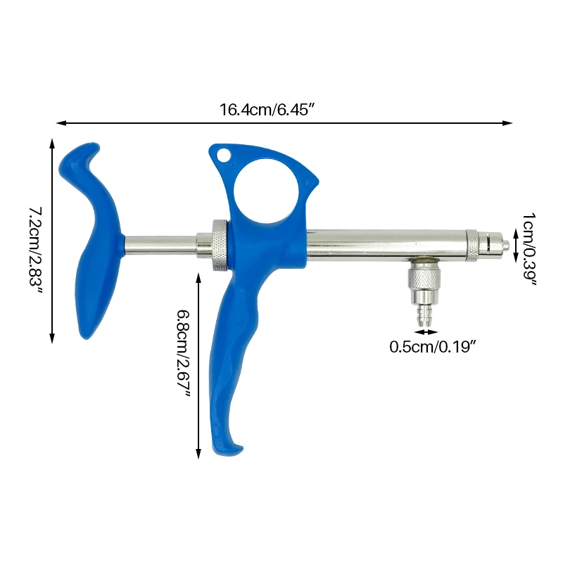 Jeringa de vacuna continua veterinaria de 0,75 ml/1 ml/2 ml, precisión ajustable, inyección de vacunas, herramientas para aves de corral, pollo y ganado - imagen 5