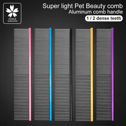 Peine profesional de aluminio para perros y gatos desenreda nudos
