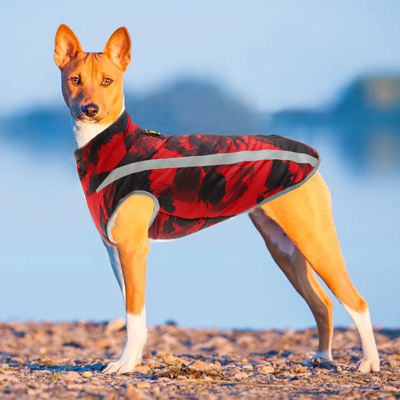 Ropa de invierno para perros grandes, chaqueta impermeable, chaleco acolchado reflectante para Doberman, Rottweiler - imagen 5