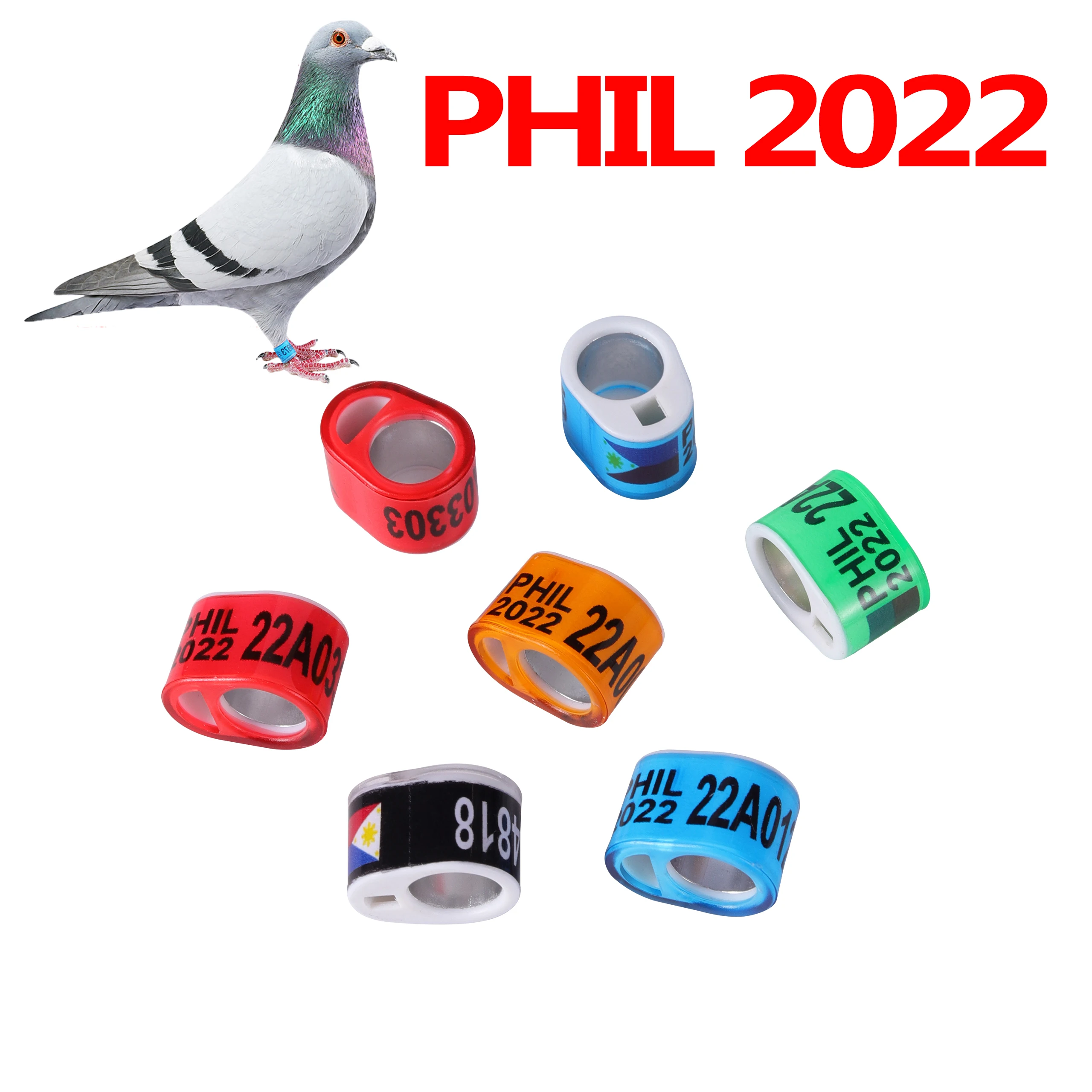 Anillo de pie de Paloma Multicolor para entrenamiento al aire libre, anillo de pájaro duradero de 8mm de calidad, para carreras de palomas, 10 piezas, 2022/2023 - imagen 3