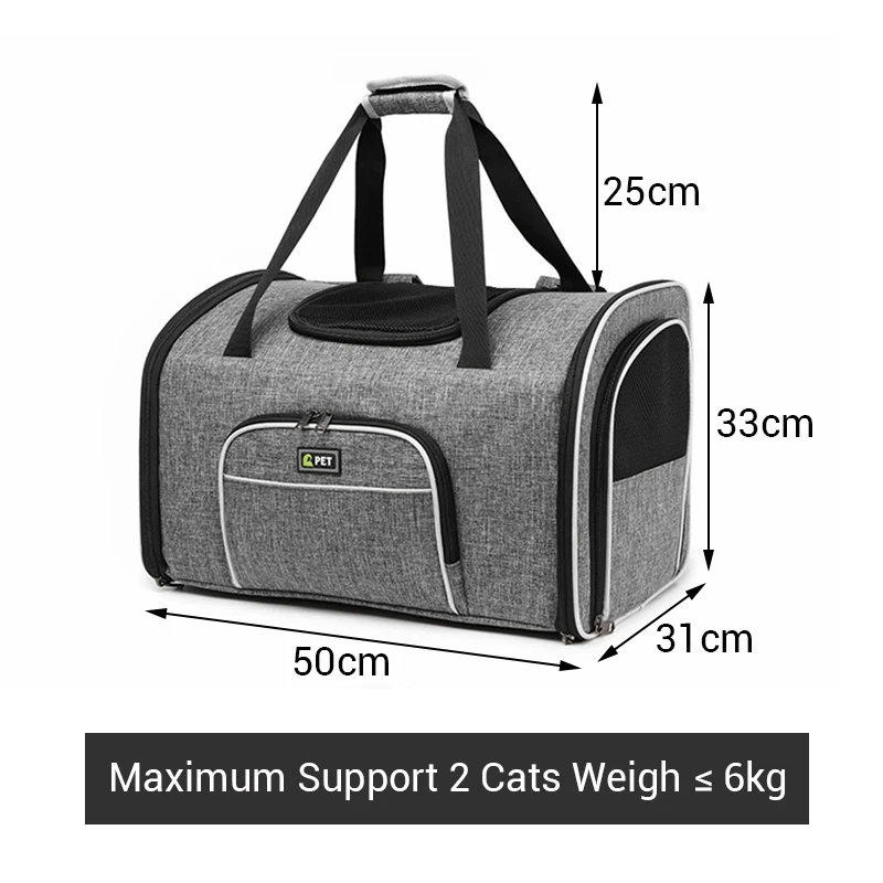 Mochila portátil de viaje para gatos, mochila para 2 gatos, mochila plegable de gran tamaño para transportar perros, bolso para mascotas, aprobado por aerolínea - imagen 2