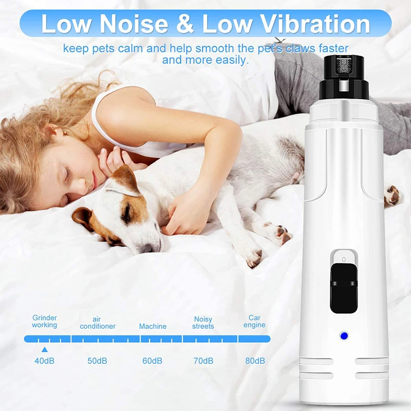 Benepaw-molinillo de uñas con luz Led para mascotas, cortaúñas eléctrico para perros pequeños, medianos y grandes, bajo ruido, ajustable, 2 velocidades - imagen 4