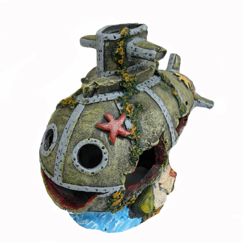 Estatua submarina de resina, adornos de Acuario, cueva oculta de camarón Guppy, accesorios de paisajismo para pecera, decoración de acuario - imagen 2