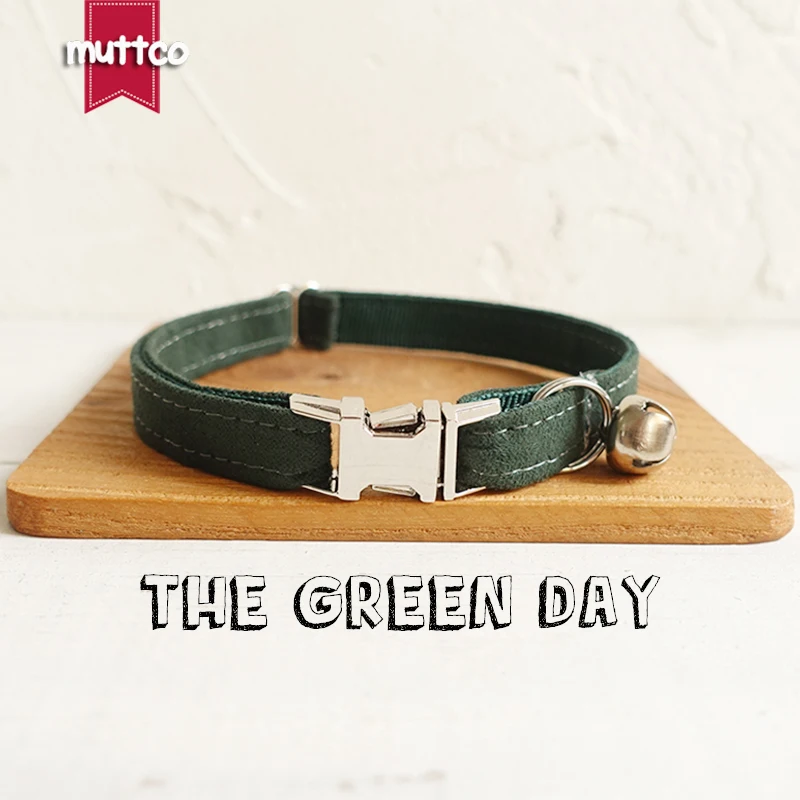 MUTTCO-collar de alta calidad para gato, diseño de Día Verde, 2 tamaños, UCC019