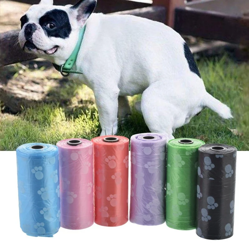 Bolsa de basura desechable degradado con dispensador de soporte, bolsas para excrementos de perros, respetuosas con el medio ambiente, limpieza al aire libre, suministros para mascotas, 3 uds. - imagen 2
