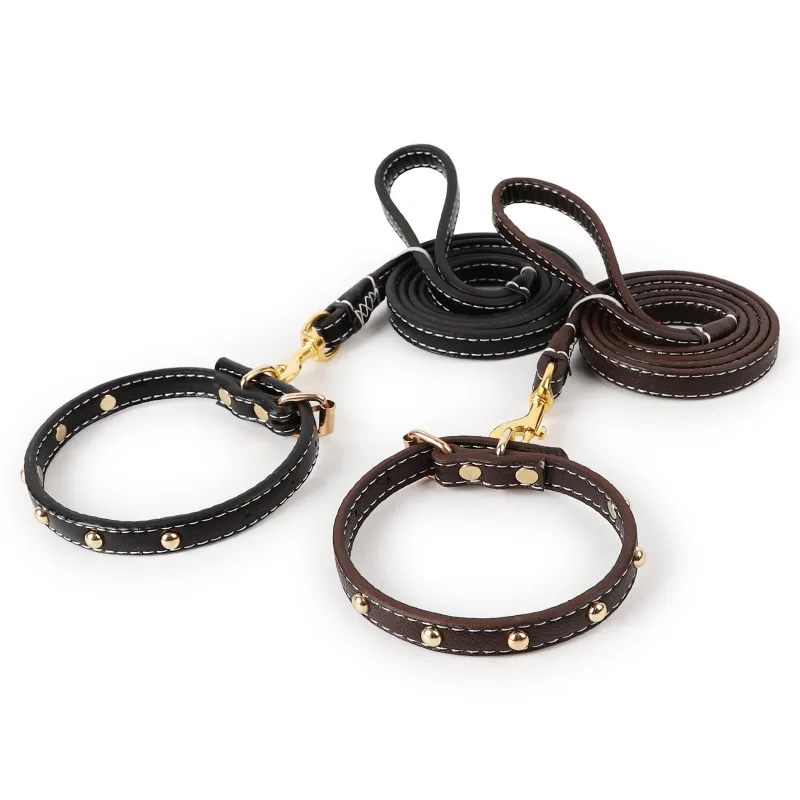 Collar de cuero PU para perros pequeños y grandes, correa de tracción, Golden Retriever, Pitbull, accesorios para mascotas - imagen 4