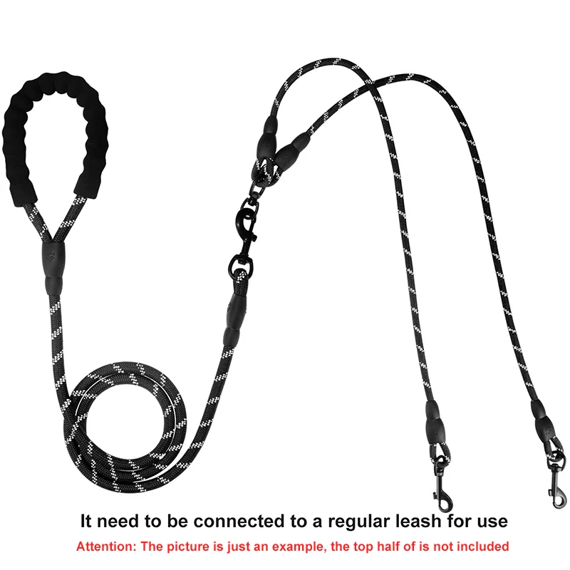 Benepaw-acoplador de correa doble para perro, correa doble reflectante fuerte para mascotas, de plomo 360 °, sin enredos, para perros pequeños, medianos y grandes - imagen 3