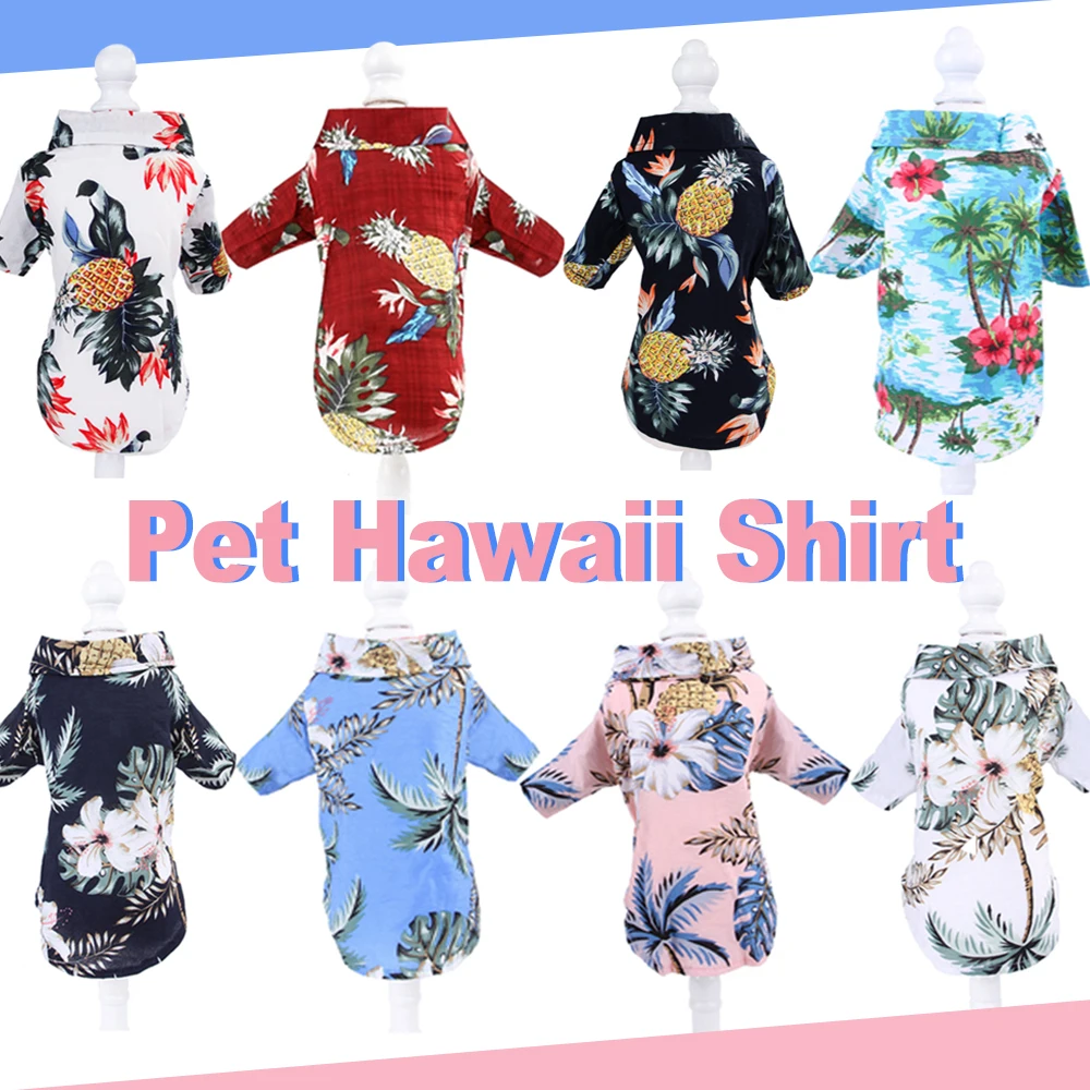 Ropa de verano para perro, camisa hawaiana para Bulldog Francés, ropa para perros pequeños y medianos, camisetas para gatos, Chiahuahua