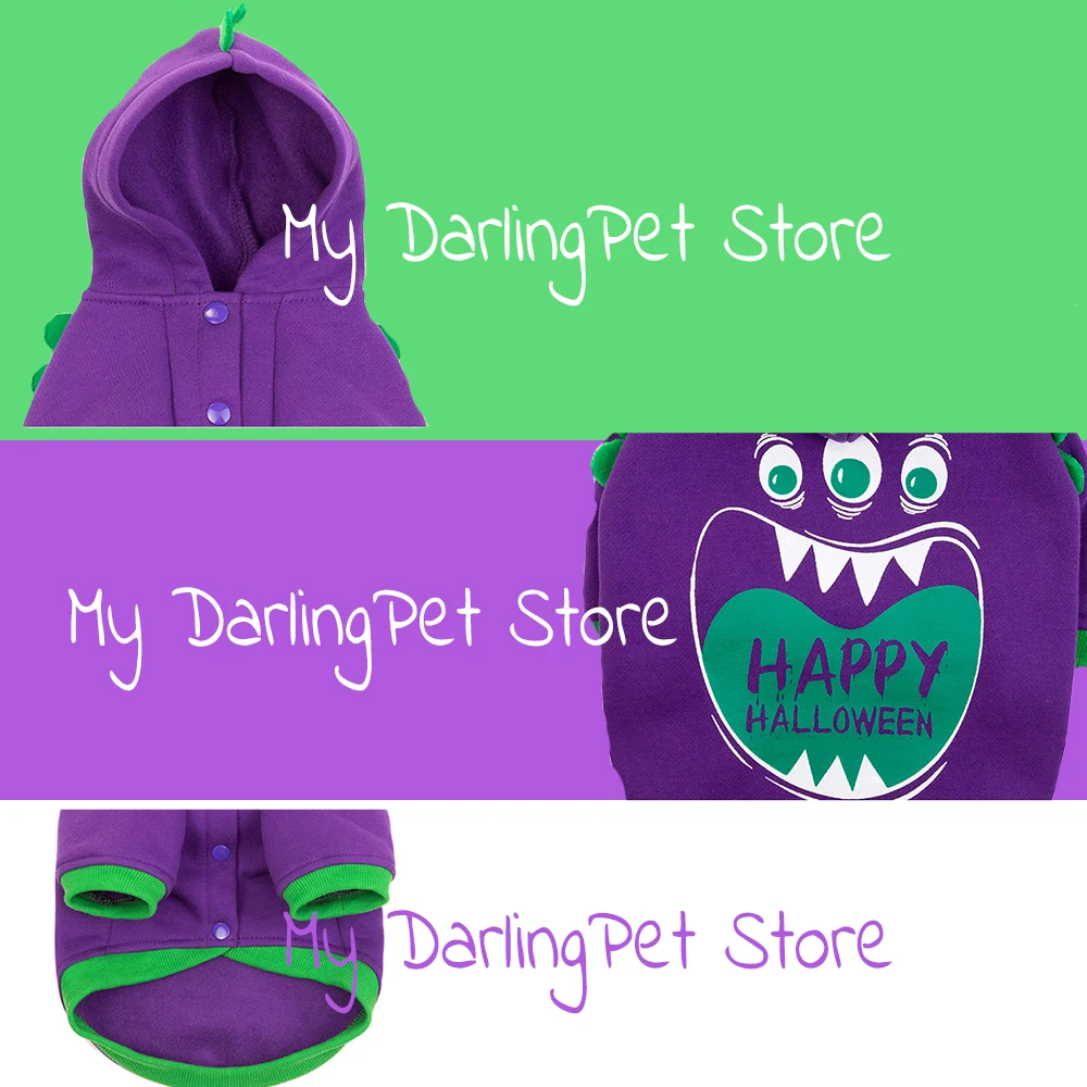 Perro de Halloween ropa con capucha para perros pequeños traje de invierno ropa para perros cachorros de compañía traje divertido ropa para Bulldog Francés - imagen 2