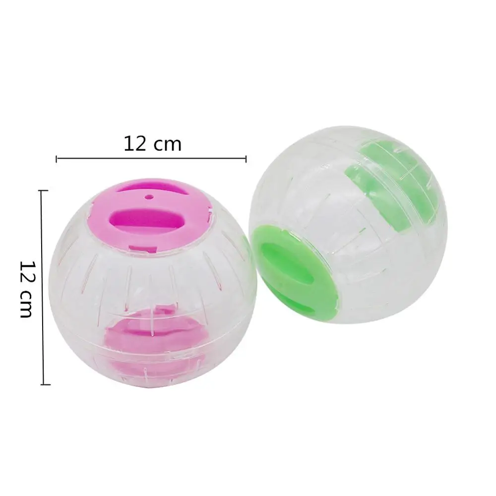 Pelota de plástico transparente para correr para hámster, juguete de ejercicio para entrenamiento de ratas gerbiles, ratones pequeños para roedores, 1 unidad - imagen 2