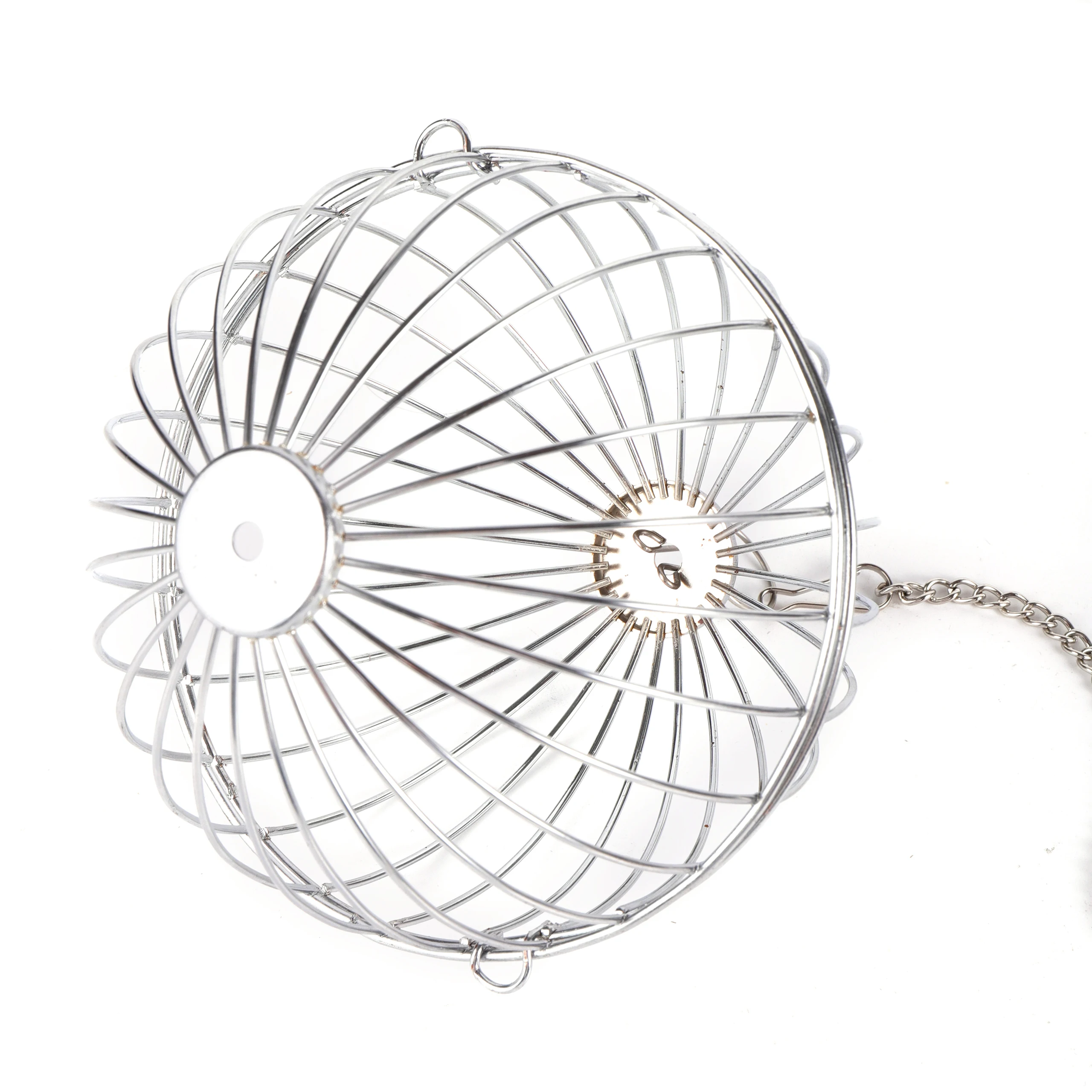 Esfera redonda de acero inoxidable/plástico, ejercicio dispensador de alimentación, bola de heno colgante, conejillo de indias, hámster, conejo, juguete para mascotas, 1 unidad - imagen 5