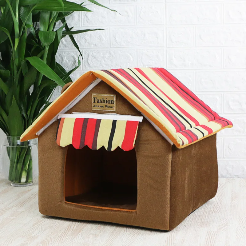 Tienda y nido para casa extraíbles y lavables para mascotas, perrera para perros, estera plegable para gatos, para todas las estaciones, cálida, de verano - imagen 2