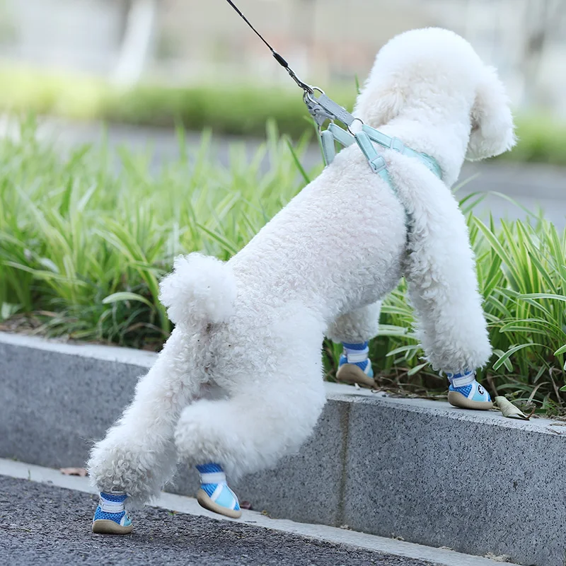 HOOPET-zapatos impermeables de invierno para perros, botas antideslizantes para mascotas, Protector de pata para perros pequeños y medianos con cremallera, 4 unidades - imagen 3