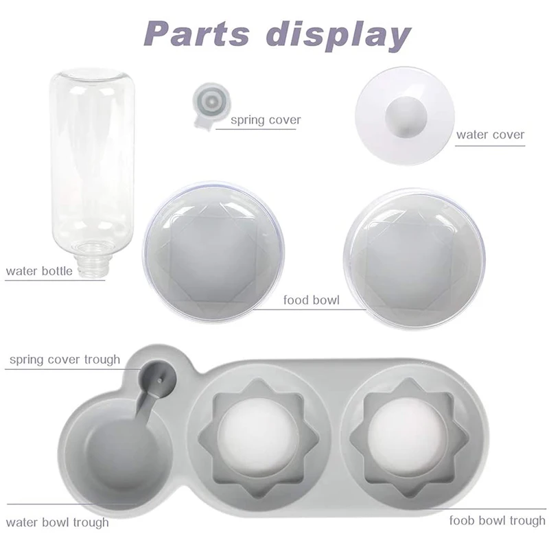 Benepaw-Juego de cuencos antideslizantes para mascotas, botella de agua automática con inclinación de 15 ° y rotación de 360 °, para perros y gatos pequeños y medianos - imagen 4