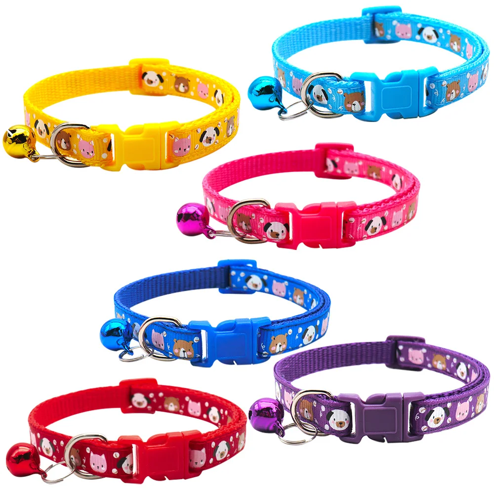 Venta al por mayor, 24 Uds., bonito Collar ajustable para perro, Collar para gatos, gatitos, perro, gato, cachorro, hebilla de cuello con campana, accesorios para Gato - imagen 3