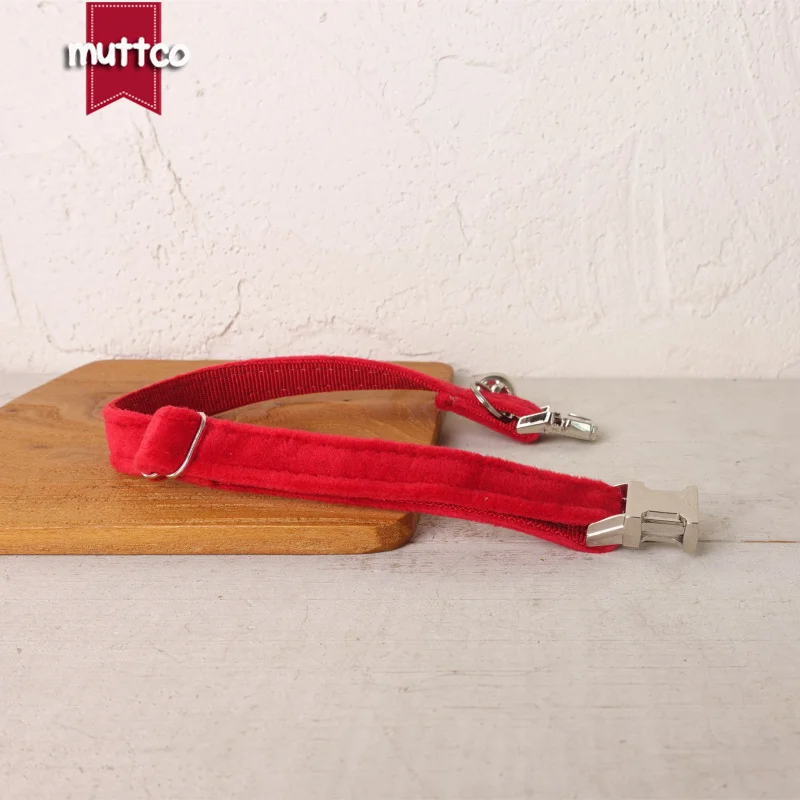 MUTTCO Venta al por menor collares de gato personalizados de diseño propio grabado collar hecho a mano ROJO 2 tamaños UCC107 - imagen 4