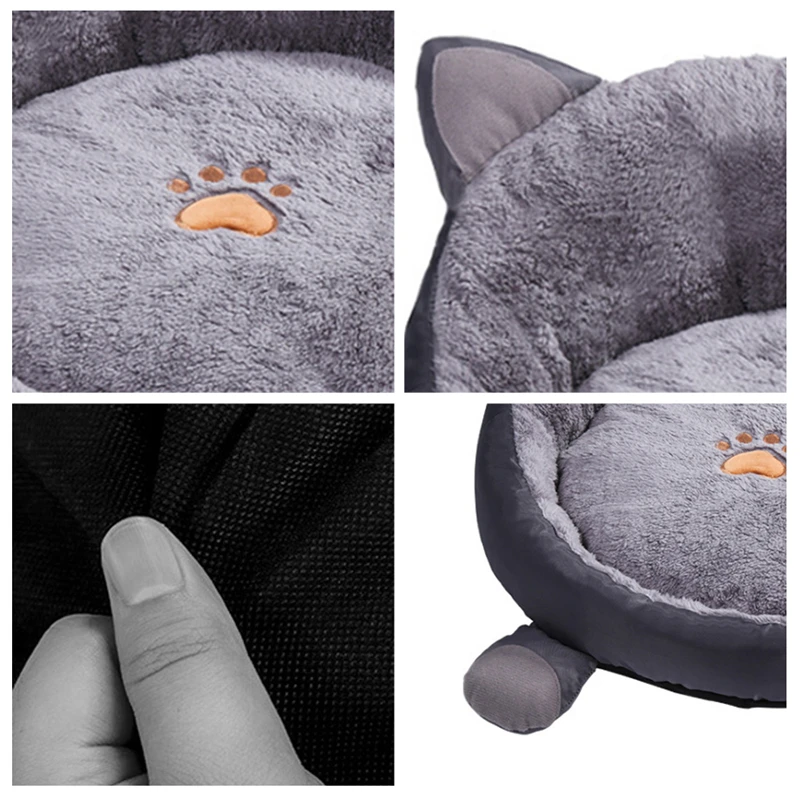 Cama redonda de felpa para gato, cojín mullido para interior, antiansiedad, sofá, Accesorios lavables para mascotas pequeñas, medianas y grandes - imagen 5