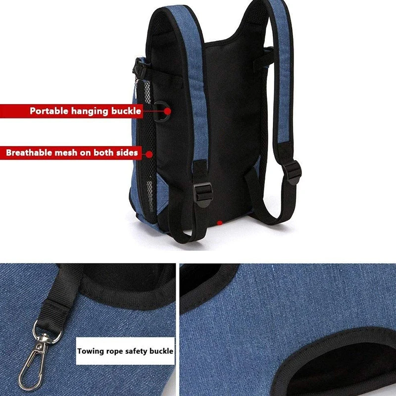 Benepaw-mochila transpirable para perro pequeño, duradera, ajustable, cómoda, acolchada, cinturón de seguridad, portador de mascotas, gato, cachorro, bolsa de viaje - imagen 4
