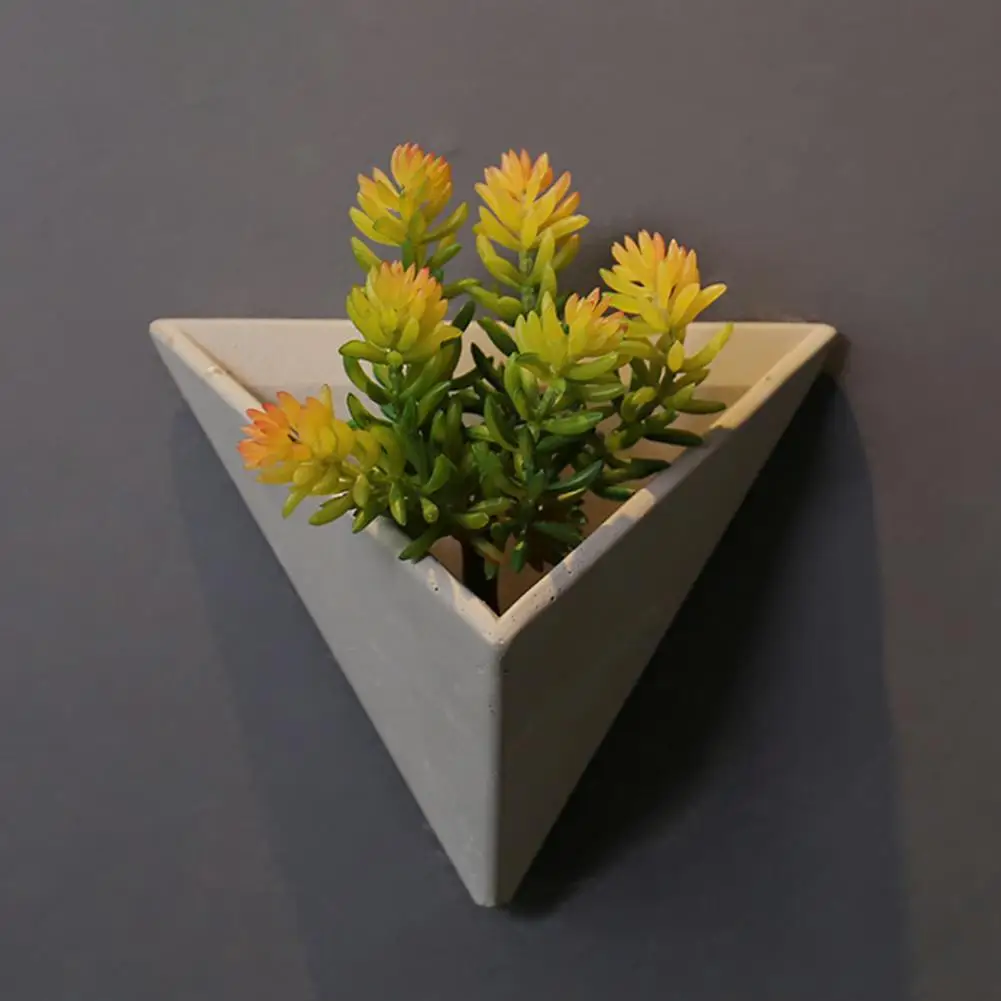 Maceta de pared triangular de estilo europeo Retro, arreglo de flores de cemento, maceta colgante, decoración de Patio, 1 Juego - imagen 4