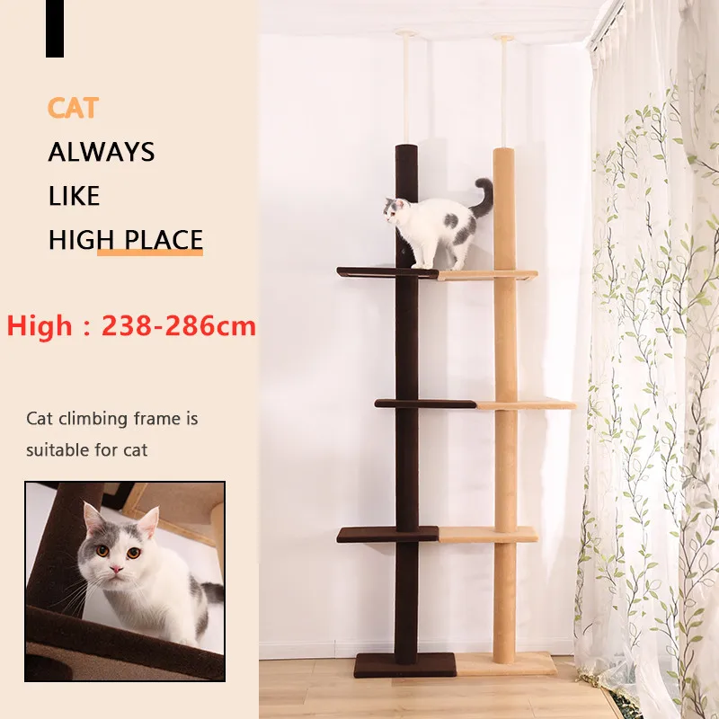 Torre de árbol para gatos grandes, muebles de condominio, poste para rascar, casa de juegos para gatitos, hamaca, perchas, plataforma, entrega rápida - imagen 5