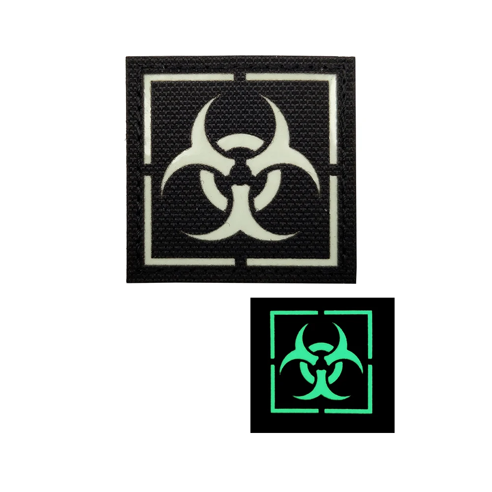 Parche de BIOHAZARD, brazalete militar, insignia, pegatina, aplique, adorno, máscara de Gas, parches tácticos que brillan en la oscuridad - imagen 2
