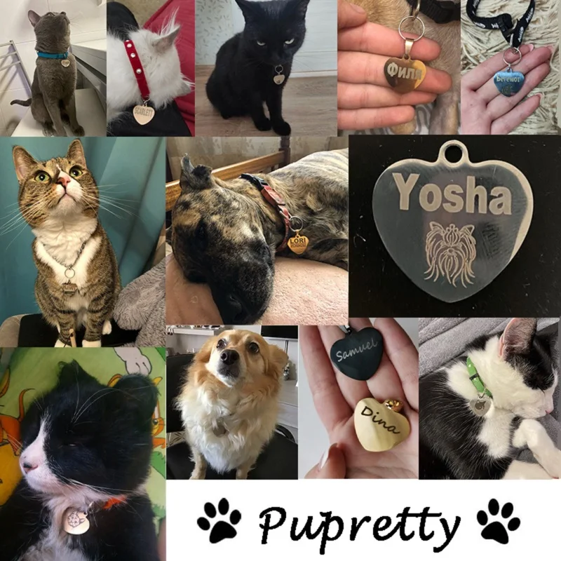 Etiqueta identificación corazón personalizada para perro y gato - imagen 4