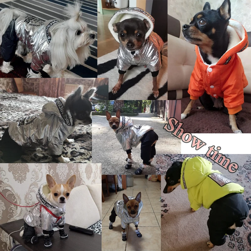 Abrigo invernal impermeable con capucha para perros pequeños - imagen 5