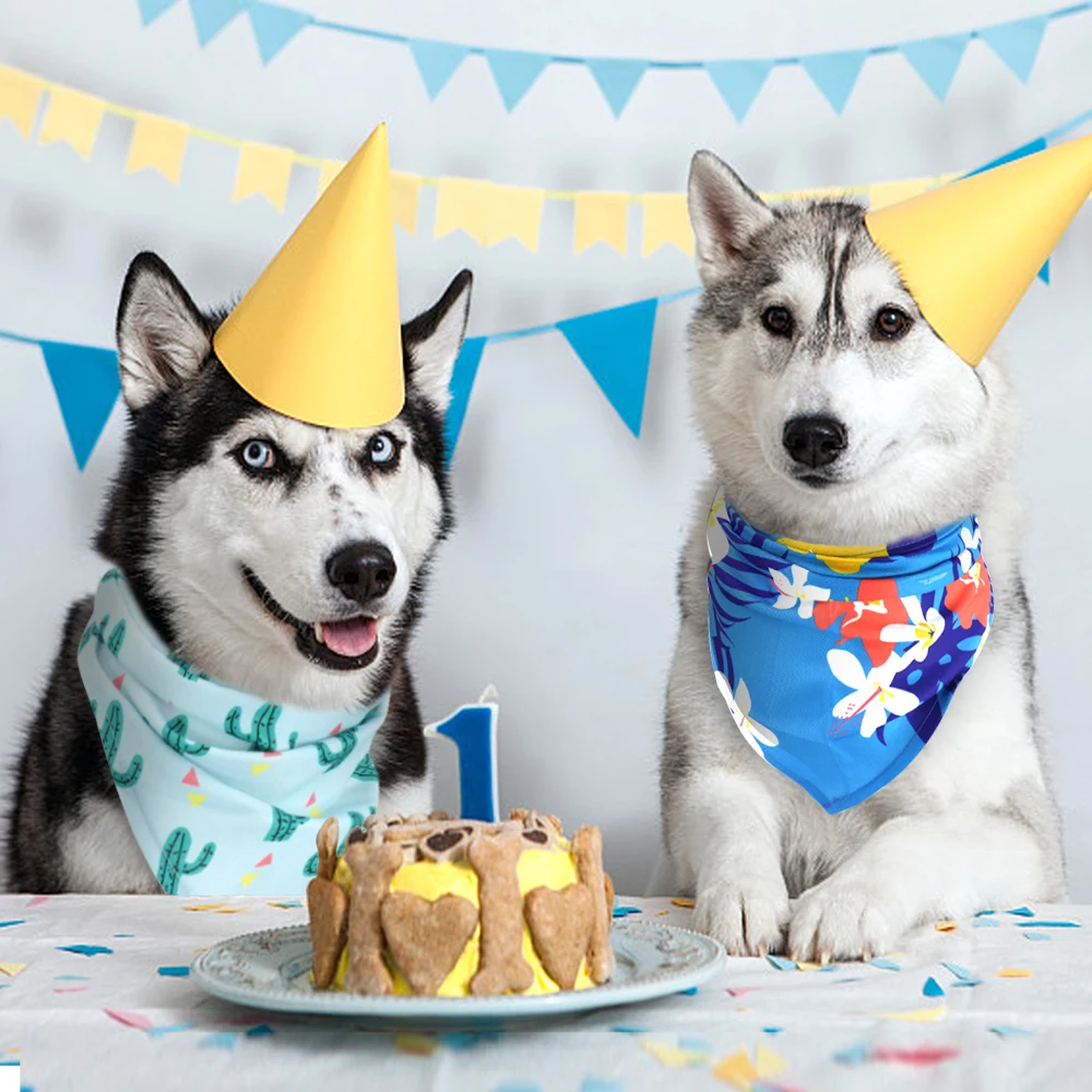 Pañuelo de algodón suave para perro y gato, Bandana lavable con estampado bonito, accesorios para perros pequeños y medianos - imagen 4