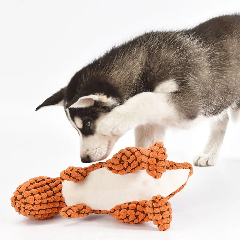 Mascotas perro masticar relleno divertido dinosaurio forma gatos lana de maíz juguete Vocal aplicar al entrenamiento ejercicio simulación Animal Chihuahua juguetes - imagen 2