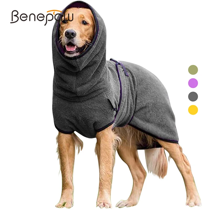 Benepaw chaqueta lana suave perro chaleco ajustable mascotas abrigo capucha color sólido cálido invierno