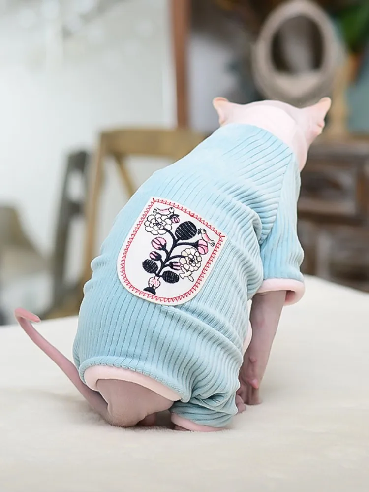 Ropa de invierno para gatos, sudaderas con capucha de algodón suave y cálido, Jersey Sphynx, Disfraces para gatos, ropa para gatitos, suministros para gatos - imagen 4