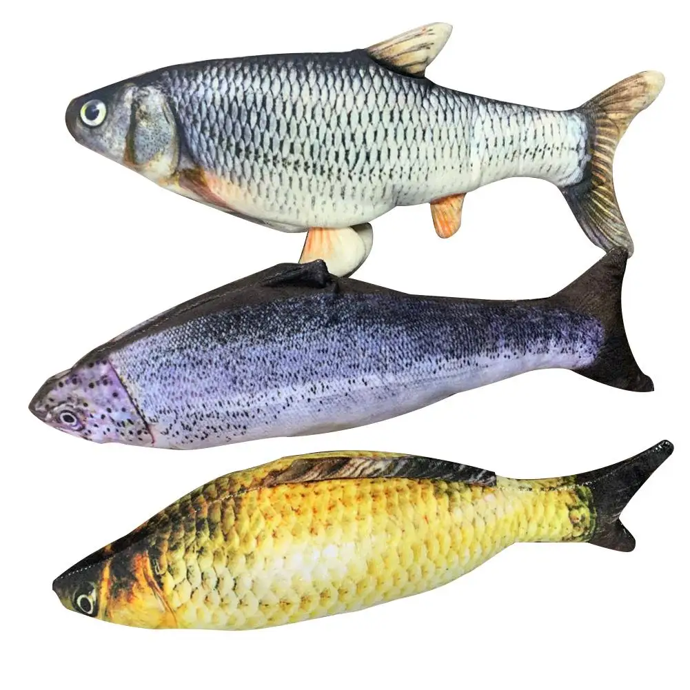 Se muestran tres modelos de pescado sobre un fondo blanco.