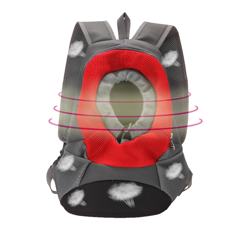 Mochila portátil de viaje para mascotas, bolsa de pecho de malla transpirable para perros y gatos, suministros para mascotas al aire libre, S, L - imagen 4