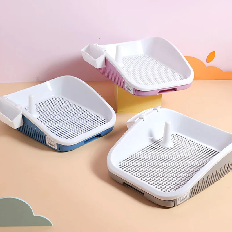 Inodoro de plástico portátil para entrenamiento de mascotas, almohadilla para perros, gatos y cachorros, suministros para animales de interior, doble capa, nuevo, 2021 - imagen 2