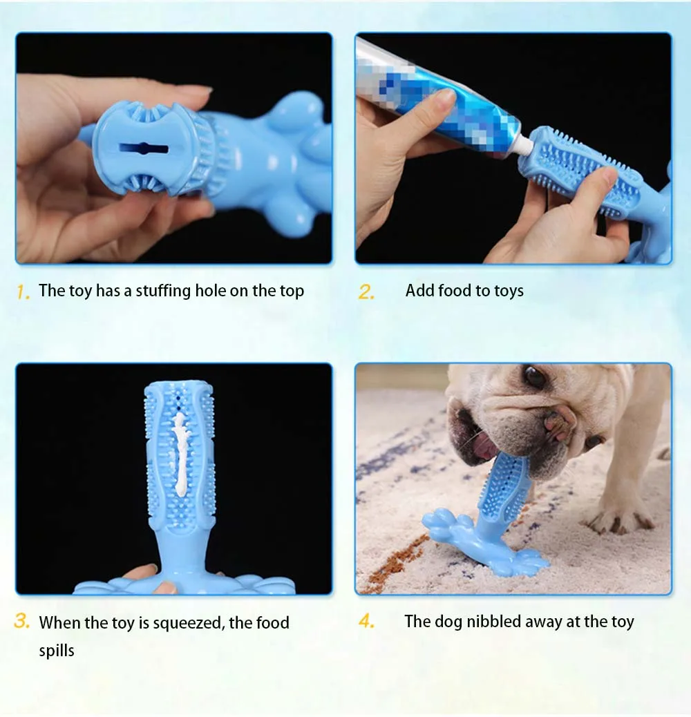 Cepillo de dientes para perro, juguete de pasta de dientes para comida de perro, multidiente de goma para mascotas, accesorios para cachorros pequeños, medianos y grandes, superventas, novedad - imagen 2
