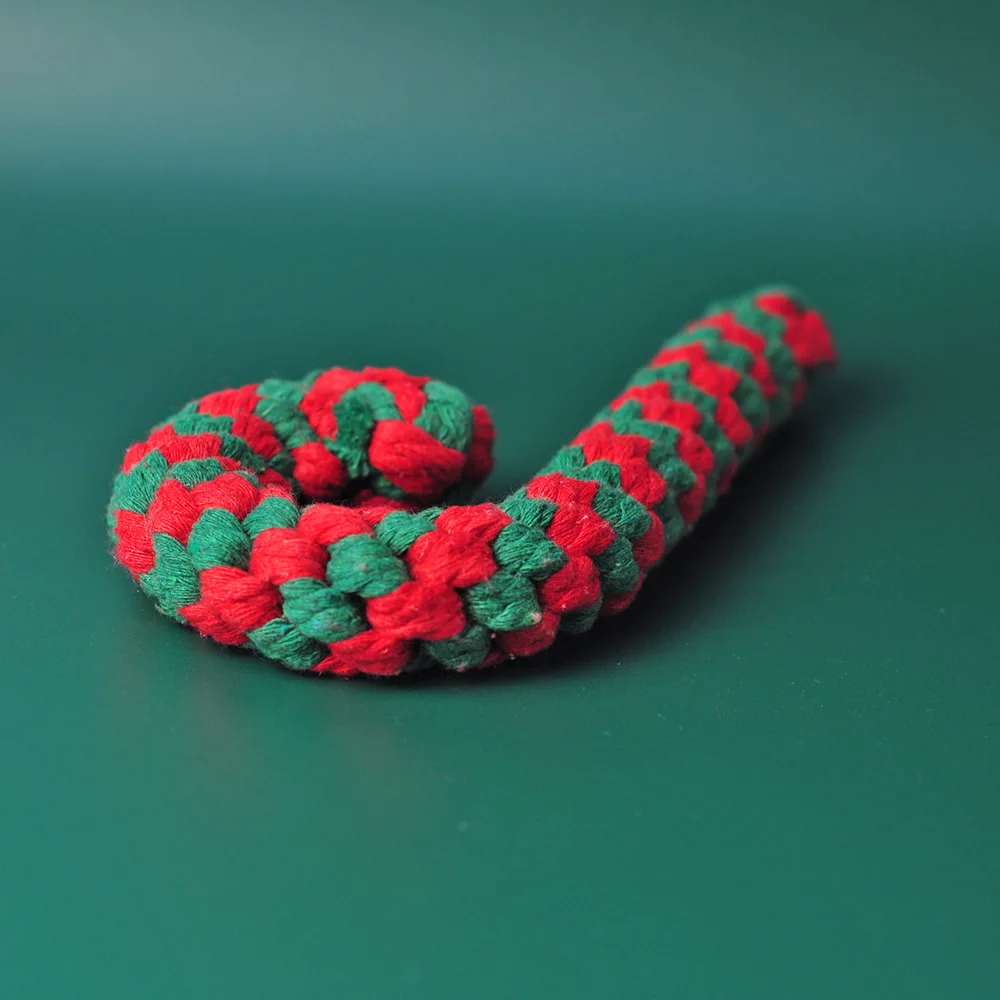 Juguete de cuerda de algodón para mascotas, juego interactivo de limpieza de caña, resistente a las mordeduras, regalo de Navidad, novedad - imagen 2