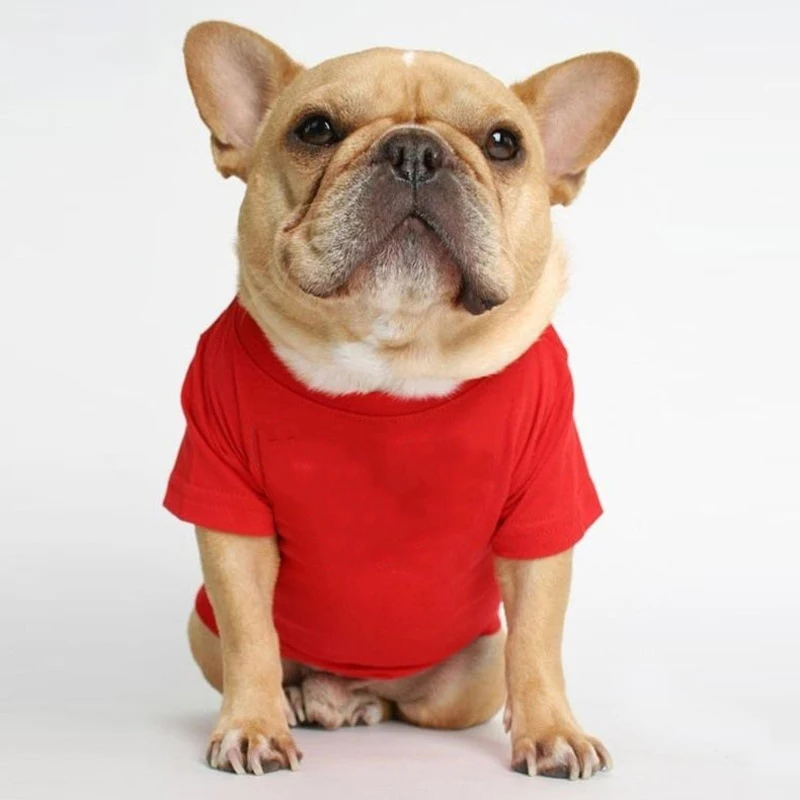 Ropa de verano para mascotas, camiseta de Bulldog Francés de algodón sólido para perros pequeños y medianos, accesorios para perros, suministros para mascotas, chaleco para gatos, camisas