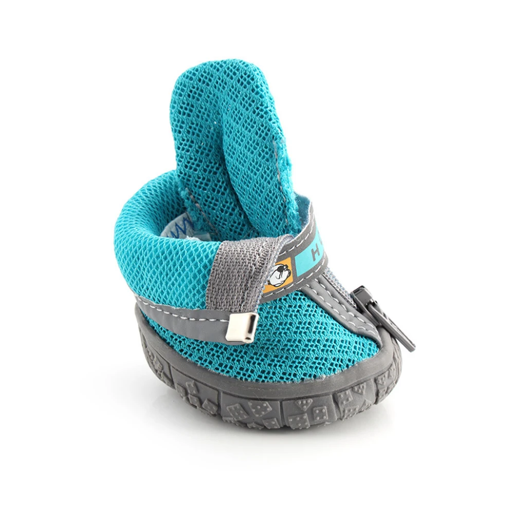 4 unids/set botas para perros pequeños y medianos zapatos para perros con parte inferior de goma transpirable zapatos para caminar al aire libre zapatos de senderismo para perros botín duradero - imagen 3