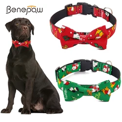 Collar navideño para perro con pajarita extraíble y hebilla ajustable