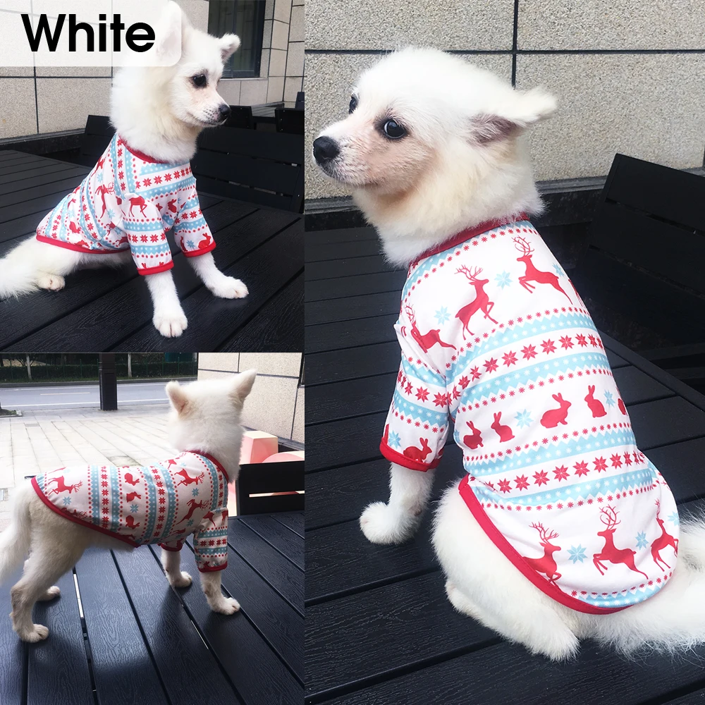 Ropa de Navidad para perros y gatos, Camiseta de algodón suave para mascotas, chaleco para Chihuahua, traje para perros pequeños y medianos - imagen 3