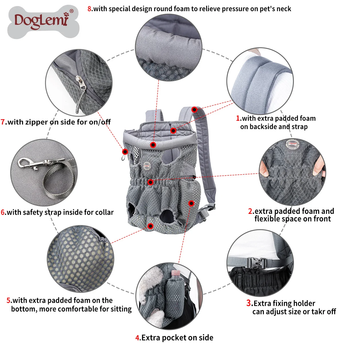 Mochila transportín transpirable para perro y gato - imagen 5