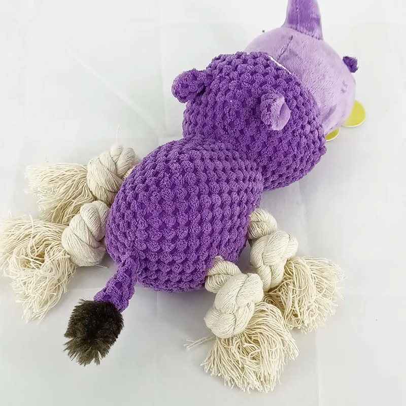 Juguetes de peluche para perros y gatos, nuevo rinoceronte de felpa, suministros molares para mascotas, estilo caliente de Amazon, adecuado para gatos pequeños y grandes, perros en cuatro - imagen 3