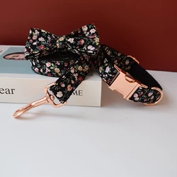 Collar de nailon personalizado para perro con lazo e identificación