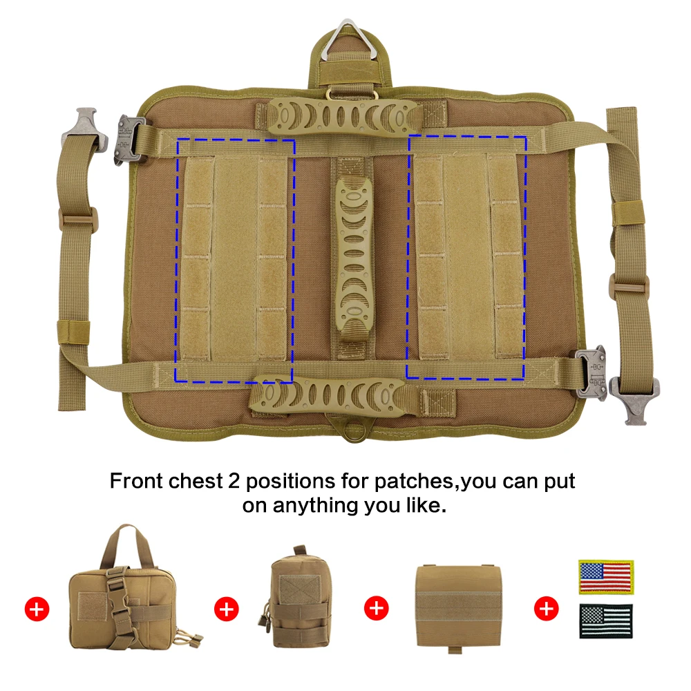 Military Tactical Dog Harness German Shepherd Pet Dog Vest With Handle Nylon Harness Adjustable For Medium Large Dogs - imagen 2