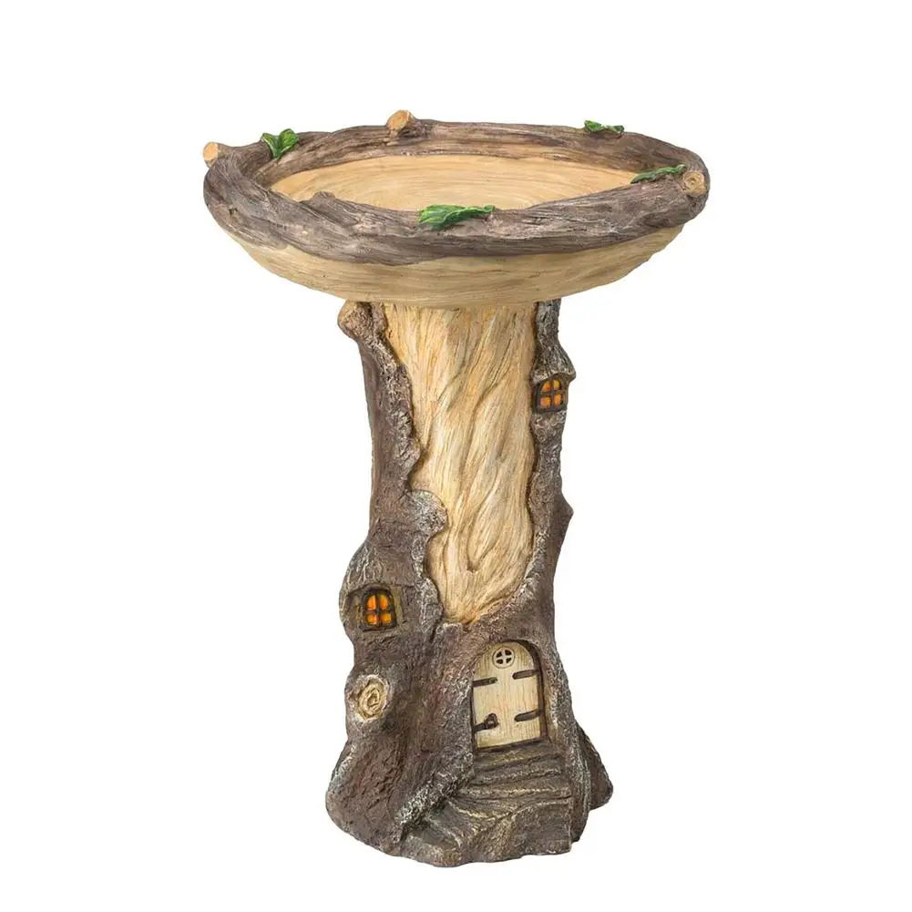 Alimentador de aves de jardín, alimentador de agua de resina Natural, alimentador de beber para baño de aves, artesanía decorativa para jardín, accesorios para pájaros - imagen 3