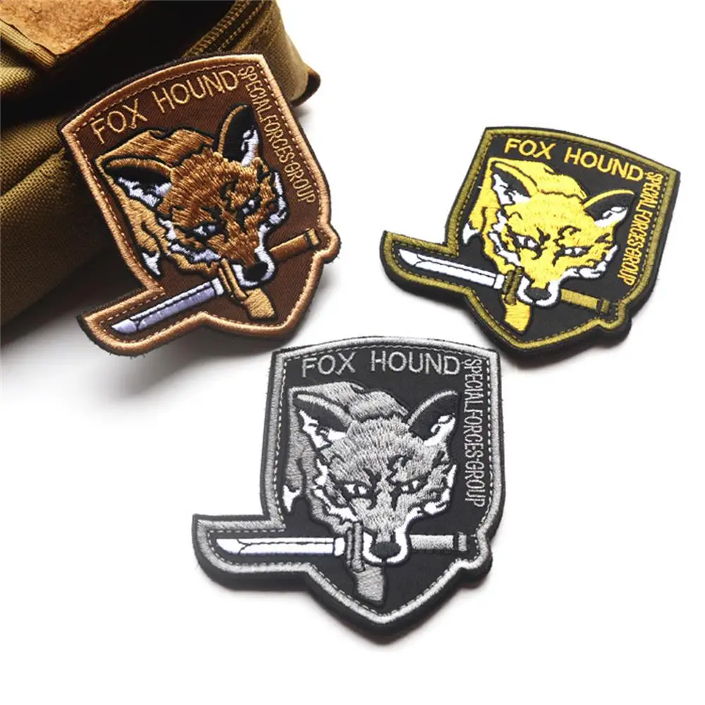 Parche bordado de FOX HOUND, militar de la Fuerza Especial pegatina, calcomanía en forma de Sheild, parches tácticos del ejército - imagen 2