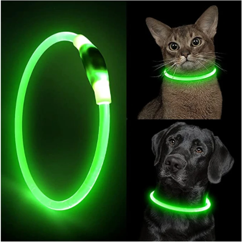 Collar tipo tubo LED mostrando la conexión de carga