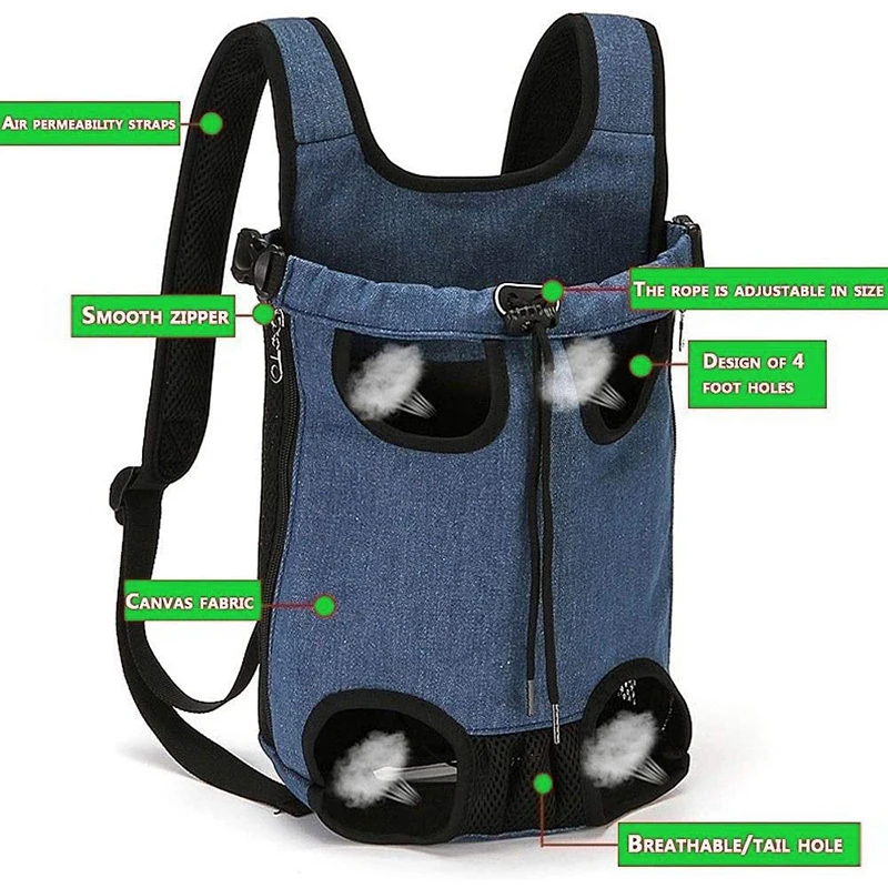 Benepaw-mochila transpirable para perro pequeño, duradera, ajustable, cómoda, acolchada, cinturón de seguridad, portador de mascotas, gato, cachorro, bolsa de viaje - imagen 3