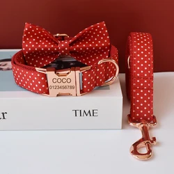 Collar lazo de algodón rojo para perros pequeños y gatos